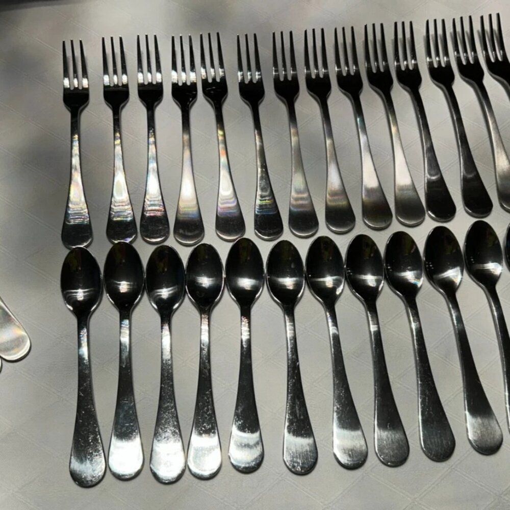 Lot of Mini Stainless-Steel Spoons, Forks & Knife Spreader